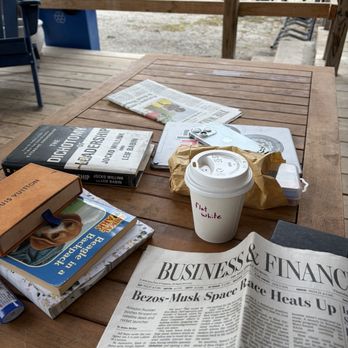 Kinnor Coffee - My coffee with the Wall Street Journal and my books I read daily... - Coffee Roasteries Near Me - New Braunfels, Texas