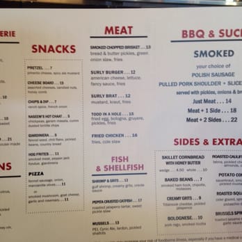 Surly Brewing - Today's menu - 12/27/14. The pheasant terrine is awesome. You'll have to try it. - Breweries Near Me - Minneapolis, Minnesota Surly Brewing - Today's menu - 12/27/14. The pheasant terrine is awesome. You'll have to try it. - Breweries Near Me - Minneapolis, Minnesota