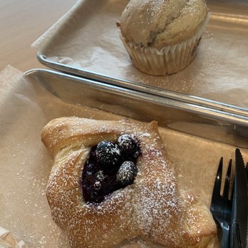 Coffee Crush - Blueberry cream cheese danish and a raspberry lemon muffin - Coffee & Tea Near Me - San Antonio, Texas