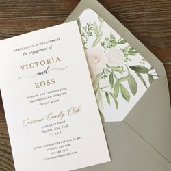 Celebration Bliss - Thermography Wedding Invitations with Floral Liner