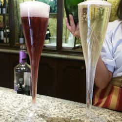 Aux Vins De France - Kir Royal (black currant) & Saint Germain (Elder flower) champagne cocktail
