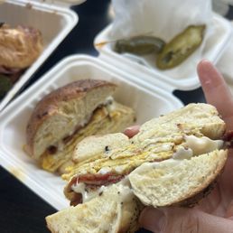 Bacon egg cheese bagel Bacon egg cheese bagel