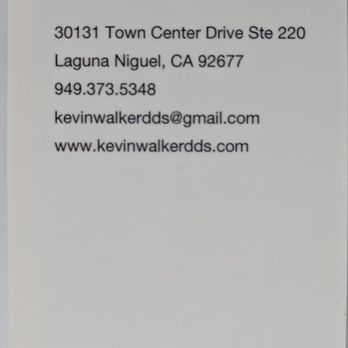 Kevin Walker DDS - Business card. - Cosmetic Dentists Near Me - Laguna Niguel, California Kevin Walker DDS - Business card. - Cosmetic Dentists Near Me - Laguna Niguel, California