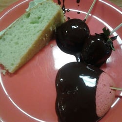 Golden Corral Buffet & Grill - Pistachio cake, chocolate dipped heart cooki, strawberry, and whoopie pie cookie