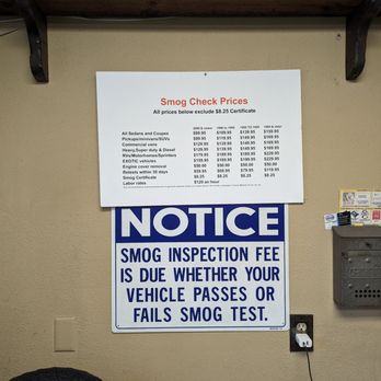 A Smog Shop - Posted pricing as of 10/2024 - Smog Check Stations Near Me - Pleasanton, California