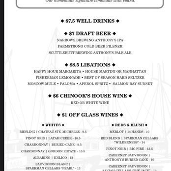 Chinook's - Happy hour menu May 2024 - Seafood Near Me - Seattle, Washington Chinook's - Happy hour menu May 2024 - Seafood Near Me - Seattle, Washington