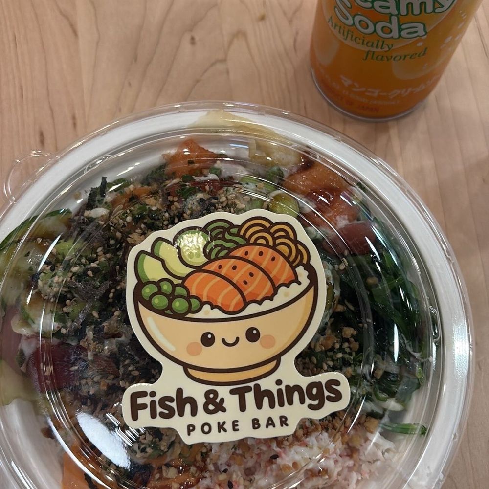 Fish & Things Poke Bar - Regular build your own bowl with a mango creamy soda - Seafood Near Me - Folsom, California Fish & Things Poke Bar - Regular build your own bowl with a mango creamy soda - Seafood Near Me - Folsom, California