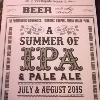 The Porterhouse Central - Beer card - Pubs Near Me - Dublin, D The Porterhouse Central - Beer card - Pubs Near Me - Dublin, D