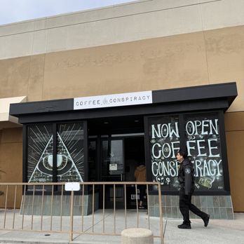 Coffee Conspiracy - Cafe entrance, next to a mall complex - Coffee & Tea Near Me - Capitola, California