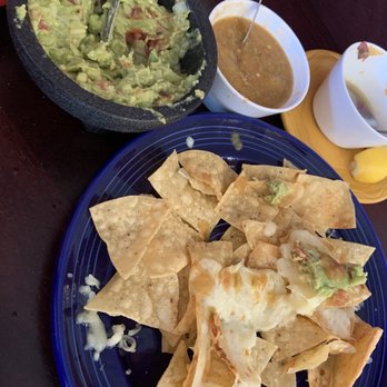 Rincon Norteno Cafe - Guacamole Dip came with Chips covered in Cheese!!! - Mexican Near Me - Indio, California