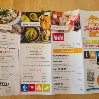 Homemade Taqueria Forest Hills - Menu - front - Mexican Near Me - Forest Hills, New York Homemade Taqueria Forest Hills - Menu - front - Mexican Near Me - Forest Hills, New York