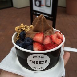 My chocolate almond freeze with strawberries, blueberries and granola!