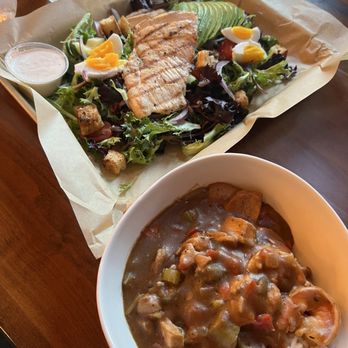 Richmond Farm and Brewery - Chicken and shrimp Gumbo and Cobb salad - Breweries Near Me - Bangor, Pennsylvania Richmond Farm and Brewery - Chicken and shrimp Gumbo and Cobb salad - Breweries Near Me - Bangor, Pennsylvania
