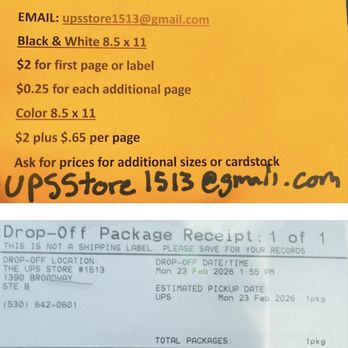 The UPS Store - 02/23/2026:  Using UPS for returning package. - Printing Services Near Me - Placerville, California