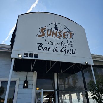Sunset Cafe Waterfront Grill & Bar - the front of the restaurant - Seafood Near Me - Cocoa Beach, Florida Sunset Cafe Waterfront Grill & Bar - the front of the restaurant - Seafood Near Me - Cocoa Beach, Florida