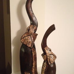 One World Bazaar - Wooden and shell elephant sculptures from Indonesia