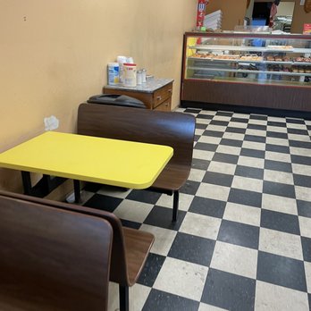 Ann's Donuts - a checkered floor and tables - Donuts Near Me - Fresno, California