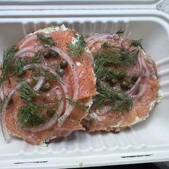 Apollo Bagels - Lox on everything bagel with scallion cream cheese - Bagels Near Me - New York, New York