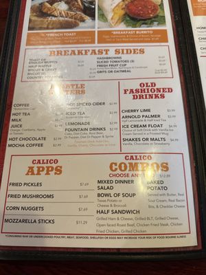 Menu photo 2 Calico County Restaurant Amarillo, TX