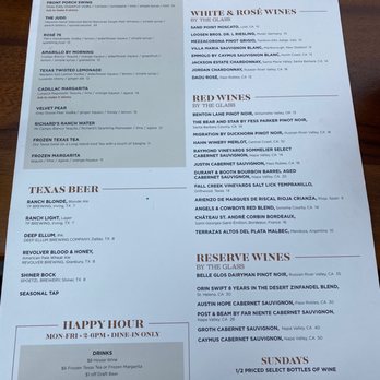 Haywire - Drink menu - New American Near Me - Dallas, Texas
