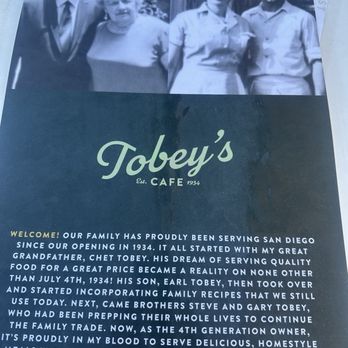 Tobey's 19th Hole Cafe - Tobey's story. - American Near Me - San Diego, California