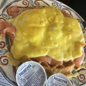 Wayne Hills Diner - Salmon Benedict on a waffle - Diners Near Me - Wayne, New Jersey