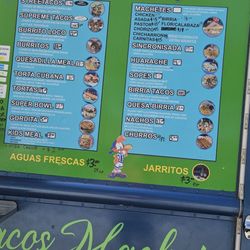 El Tuzo Taco - Menu on truck