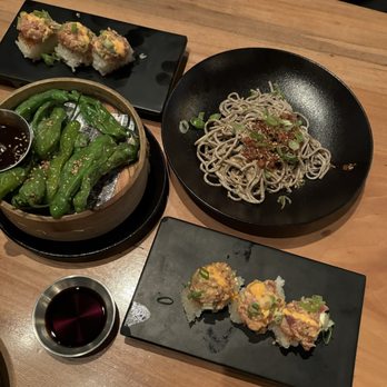 SUSHI-SAN - 3 pc Tuna Aburi*, Chilled Soba Noodles, SHISHITO PEPPERS - Sushi Bars Near Me - Chicago, Illinois SUSHI-SAN - 3 pc Tuna Aburi*, Chilled Soba Noodles, SHISHITO PEPPERS - Sushi Bars Near Me - Chicago, Illinois