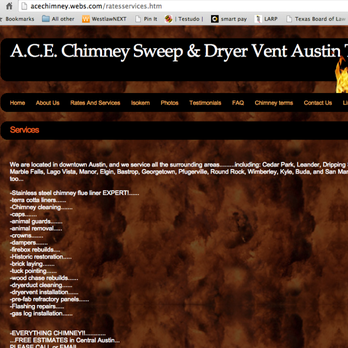 Absolute Chimney Experts - See down at the bottom where it says FREE ESTIMATES in Central Austin? That's a lie. - Chimney Sweeps Near Me Absolute Chimney Experts - See down at the bottom where it says FREE ESTIMATES in Central Austin? That's a lie. - Chimney Sweeps Near Me