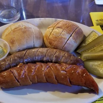 Europa - Sausage sampler plate.  $12.95. If you want just sausage, this is what you get. If you like the sides, get the platter. I recommend either. - Modern European Near Me - Black Diamond, Washington
