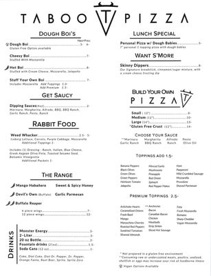 Menu photo 2 Taboo Pizza Ogden, UT