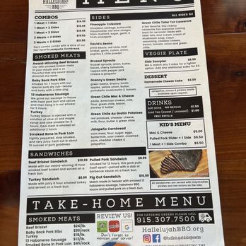 Hallelujah! BBQ - Menu - Caterers Near Me - El Paso, Texas