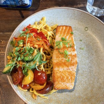 The Duchess - Salmon with ramen - Wine Bars Near Me - Baltimore, Maryland The Duchess - Salmon with ramen - Wine Bars Near Me - Baltimore, Maryland