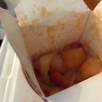 Panda Express - This is the amount of vegetables that was inside the container. It's HALF filled with vegetables. - Chinese Near Me - Sterling Heights, Michigan Panda Express - This is the amount of vegetables that was inside the container. It's HALF filled with vegetables. - Chinese Near Me - Sterling Heights, Michigan