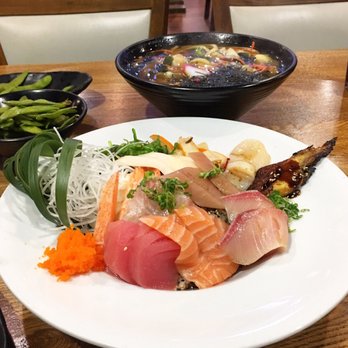 Sushi OK - Chirashi bowl and seafood udon in the back - Sushi Bars Near Me - Riverside, California
