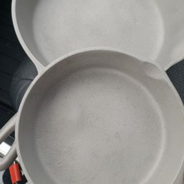 My sandblasted cast iron skillets, what a nice job Able sandblasting in el Cajon My sandblasted cast iron skillets, what a nice job Able sandblasting in el Cajon