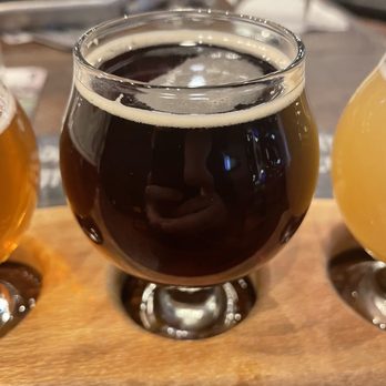 Global Brew Tap House - three different types of beer - Brewpubs Near Me - O'fallon, Illinois