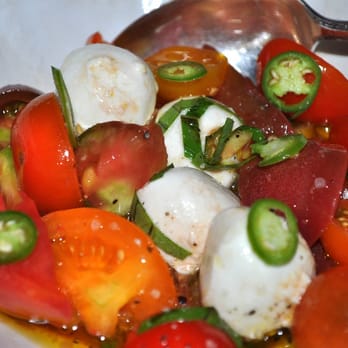 ABC Kitchen - Fresh Mozzarella And Heirloom Tomatoes with basil and serrano chilies - Breakfast & Brunch Near Me - New York, New York ABC Kitchen - Fresh Mozzarella And Heirloom Tomatoes with basil and serrano chilies - Breakfast & Brunch Near Me - New York, New York