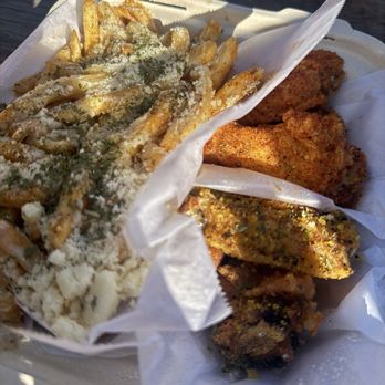 Wings 2 Go - Parm fries lemon pepper and chile limon. - Chicken Wings Near Me - Inglewood, California