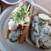 Photo of Wursthall - San Mateo, CA, United States. Chorizo verde w/ potato salad