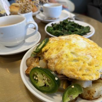 The Breakfast Den - Thit kho hash, chai latte, side of sautéed kale. Delicious!! - Breakfast & Brunch Near Me - Philadelphia, Pennsylvania The Breakfast Den - Thit kho hash, chai latte, side of sautéed kale. Delicious!! - Breakfast & Brunch Near Me - Philadelphia, Pennsylvania