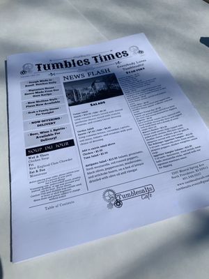 Menu photo 1 Tumblesalts Cafe North Providence, RI Menu photo 1 Tumblesalts Cafe North Providence, RI
