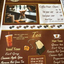 Spiritual Bean Coffee - Tea menue