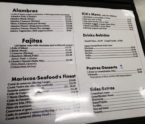 Menu photo 4 Don Checko's Mexican Restaurant Chambersburg, PA