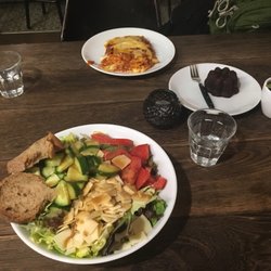 Salad, and lasagna!