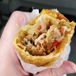 China King - Egg roll. The cabbage looks like meat because of the coloring from the pork. I taste a touch of 5 spice, quite good