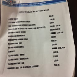 Doctors Plus - Uninsured Rate Sheet