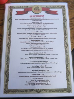 Menu photo 4 Three Bears Kitchen Newcastle, NSW