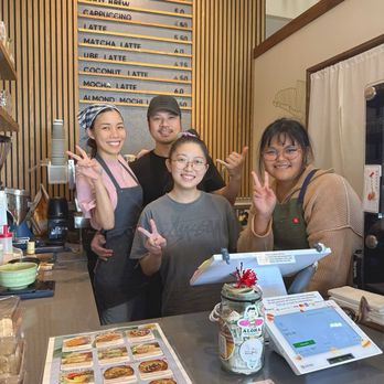 Walking Bean Cafe - The owners (Kawai & Jay) and their awesome baristas (Serah & Taylor)! - Shaved Ice Near Me - Honolulu, Hawaii