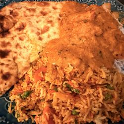 Paneer Kulcha, vegetable biryani, and chicken tikka masala